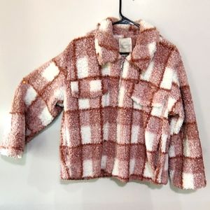 Pink plaid Sherpa jacket